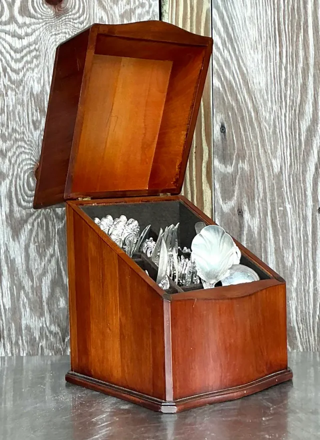 Vintage Georgian Inlaid Plume Knife Box — additional photo 3