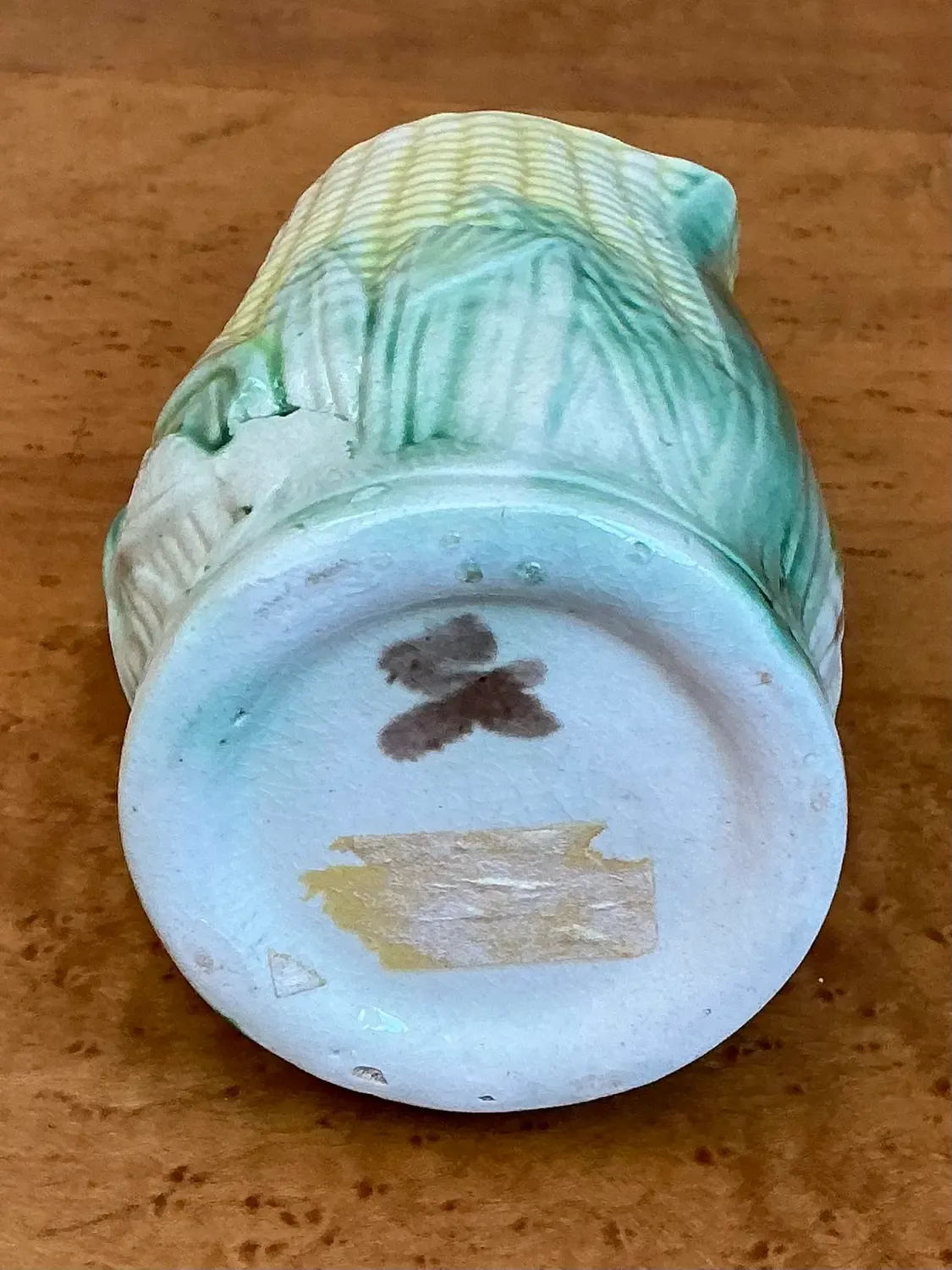 Vintage German Majolica Corn Cream Pitcher — additional photo 4