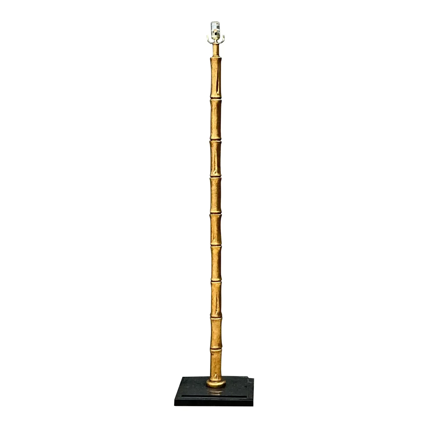Vintage Gilt Bamboo Floor Lamp — additional photo 1