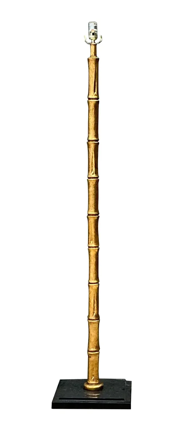 Vintage Gilt Bamboo Floor Lamp
