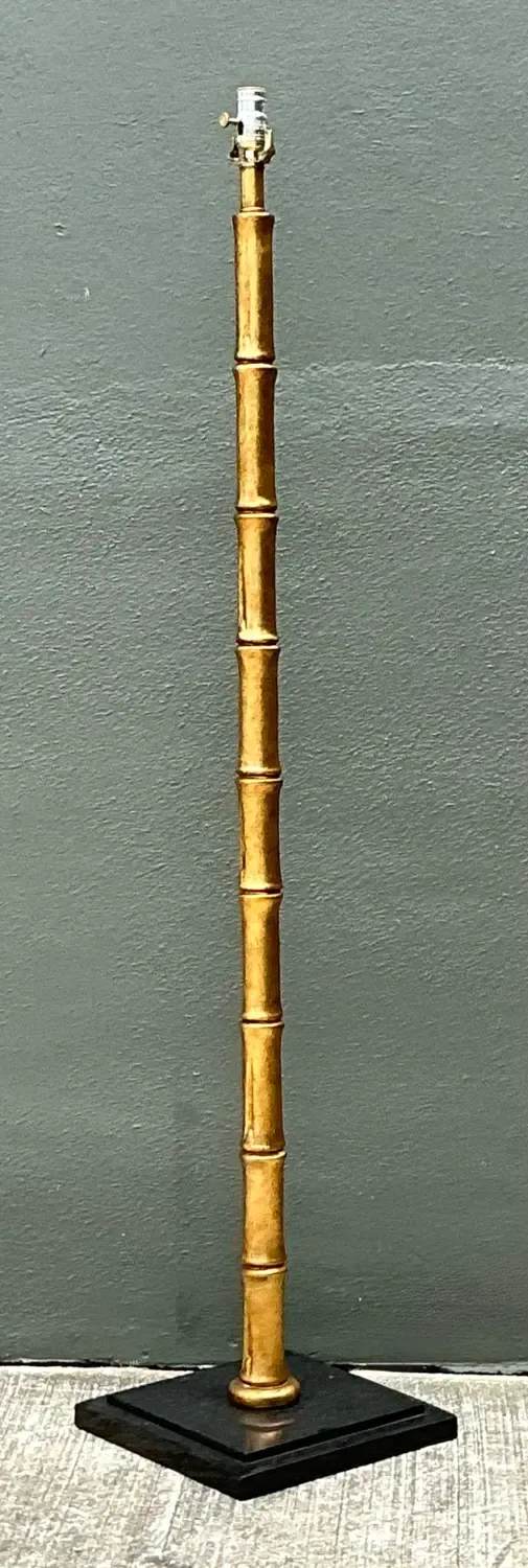 Vintage Gilt Bamboo Floor Lamp — additional photo 3