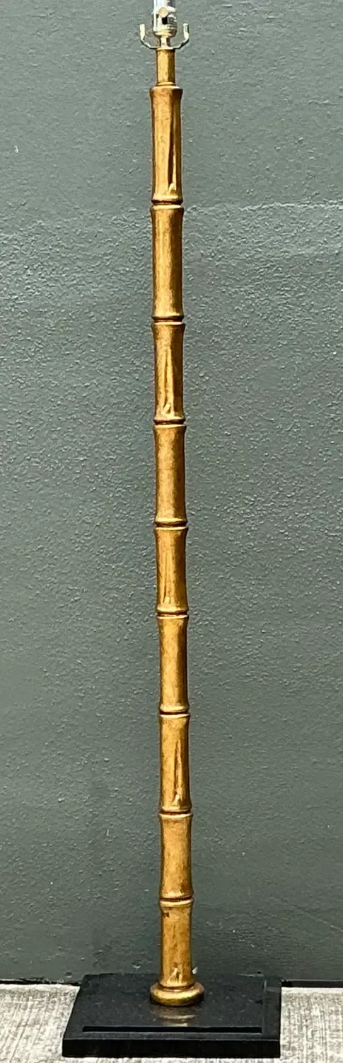 Vintage Gilt Bamboo Floor Lamp — additional photo 5