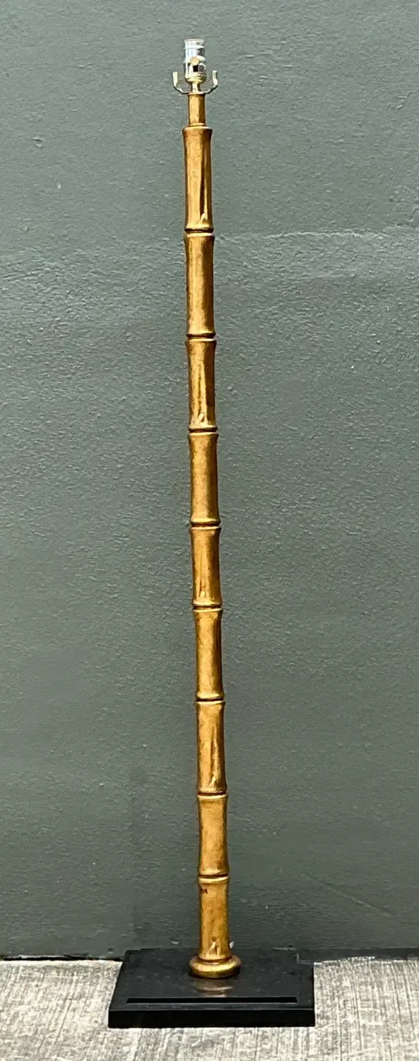 Vintage Gilt Bamboo Floor Lamp — additional photo 6