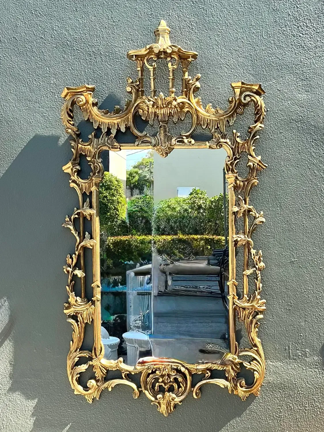 Vintage Gilt Pagoda Mirror — additional photo 7