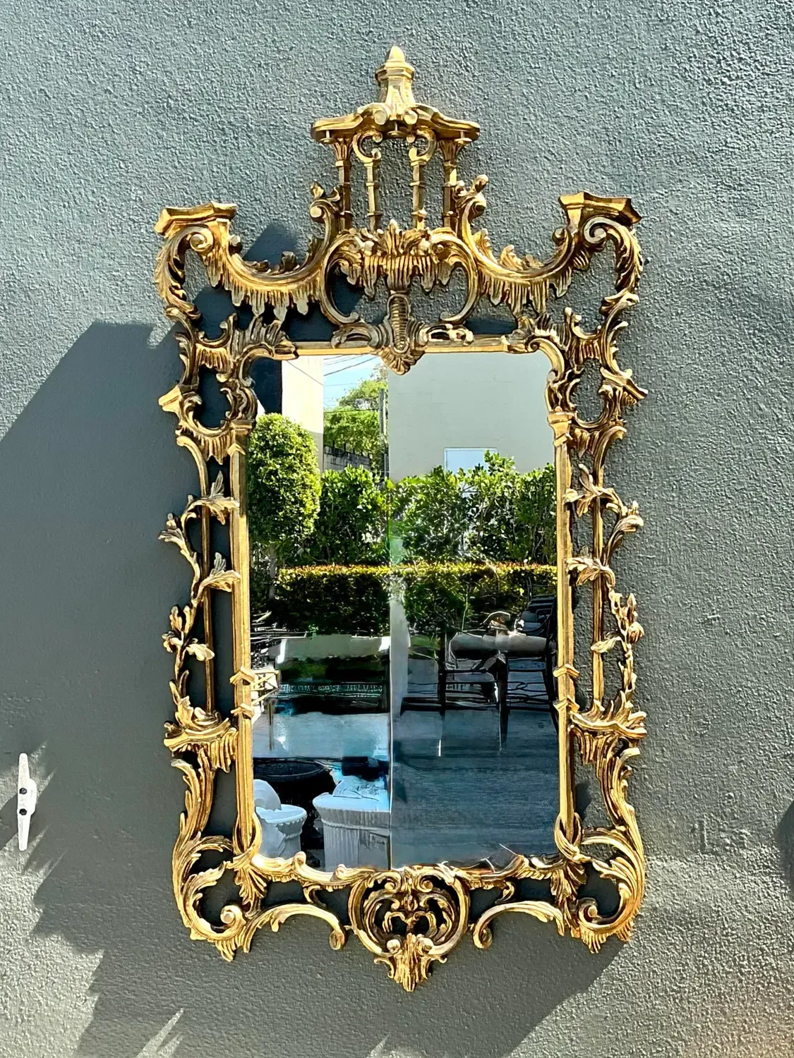 Vintage Gilt Pagoda Mirror — additional photo 8
