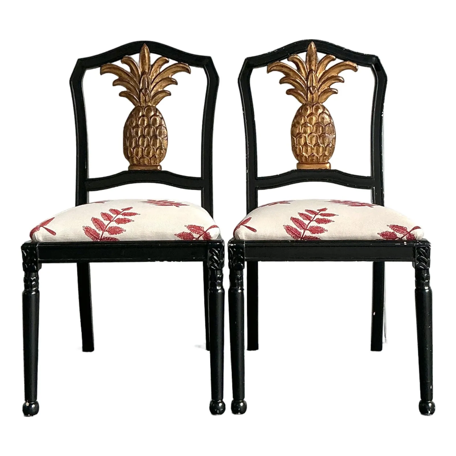 Vintage Gilt Pineapple Side Chairs - A Pair — additional photo 1
