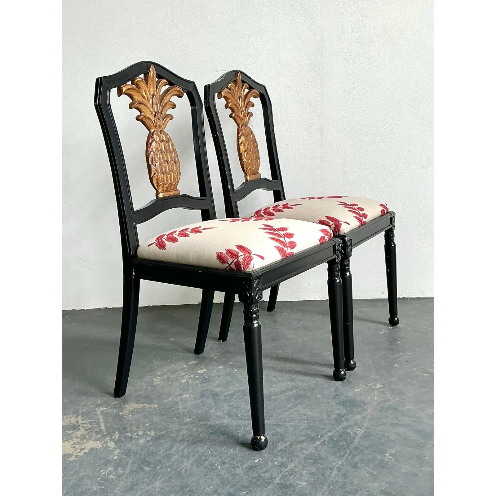Vintage Gilt Pineapple Side Chairs - A Pair — additional photo 4