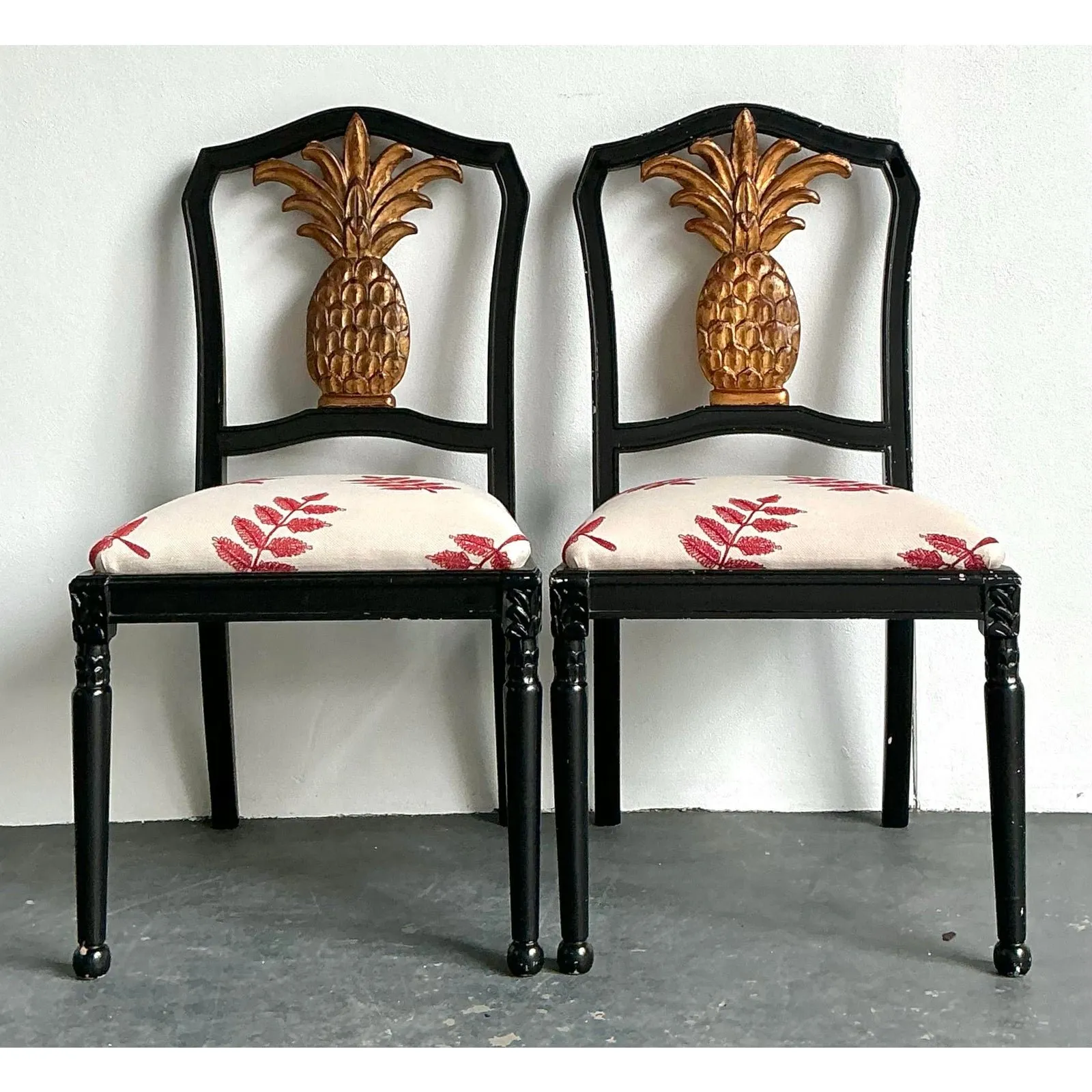 Vintage Gilt Pineapple Side Chairs - A Pair — additional photo 6