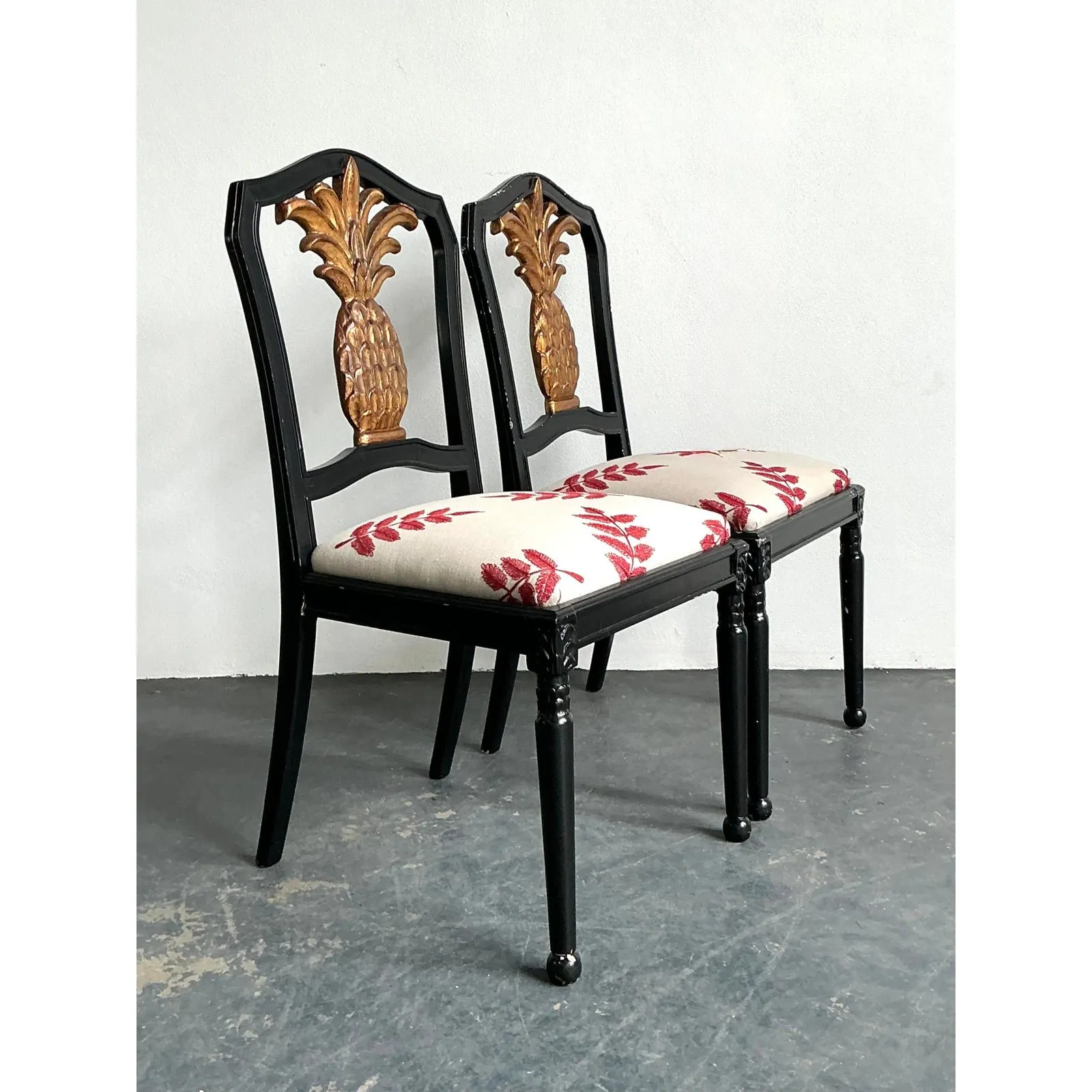 Vintage Gilt Pineapple Side Chairs - A Pair — additional photo 7