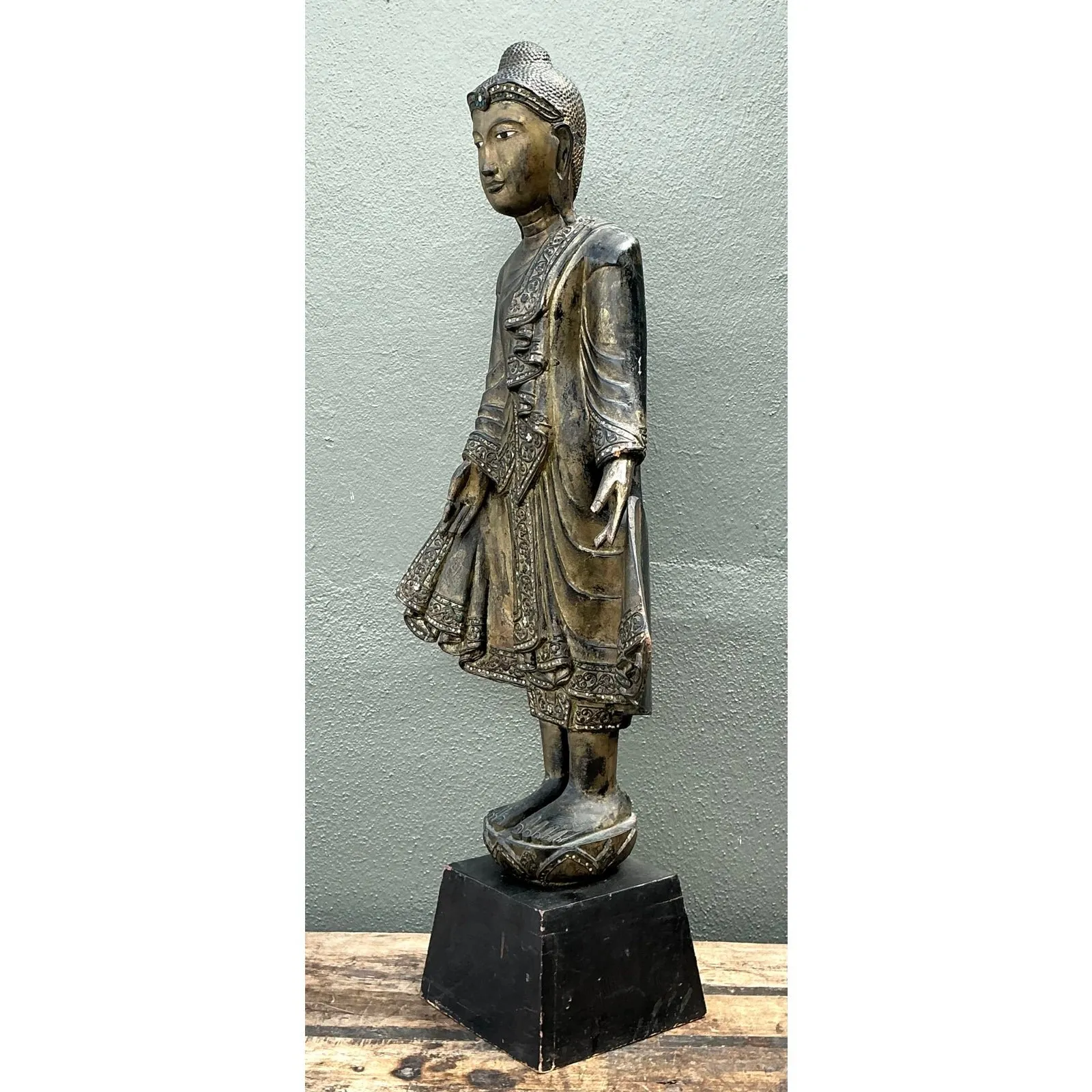 Vintage Gilt Tipped Bejeweled Buddah — additional photo 1