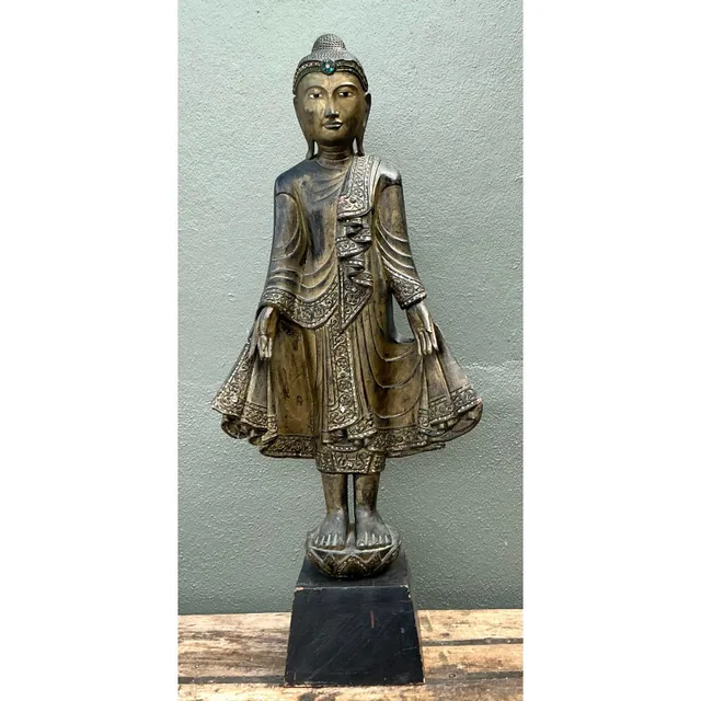 Vintage Gilt Tipped Bejeweled Buddah — additional photo 3