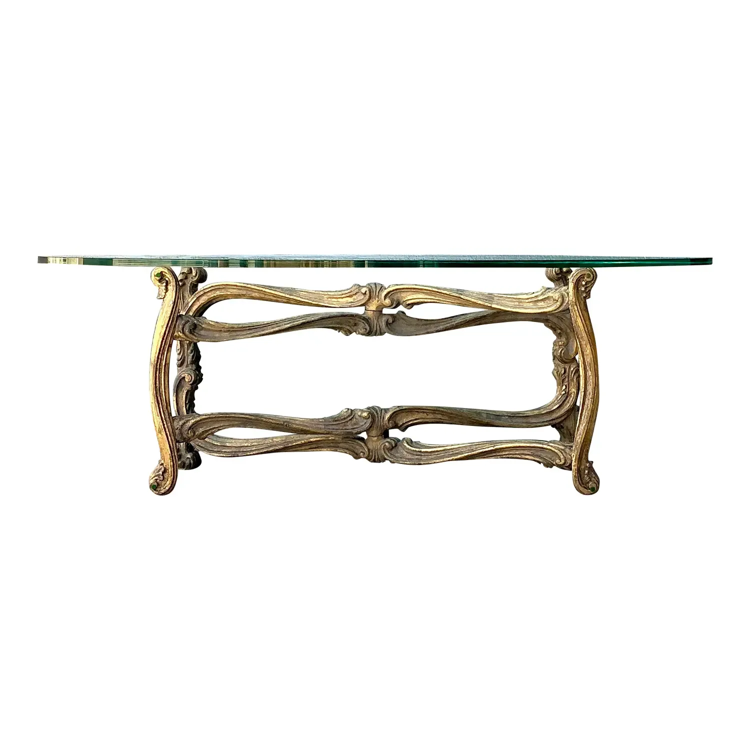 Vintage Gilt Tipped Coffee Table After Maison Jansen — additional photo 1