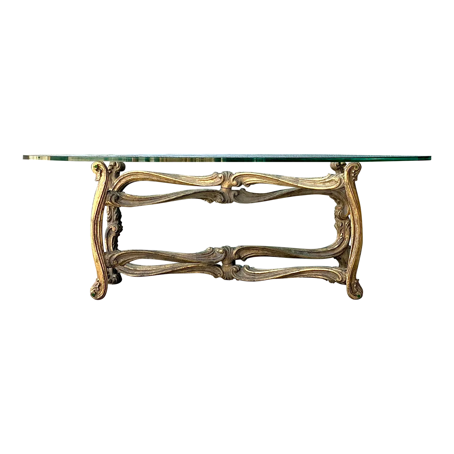 Vintage Gilt Tipped Coffee Table After Maison Jansen — additional photo 2
