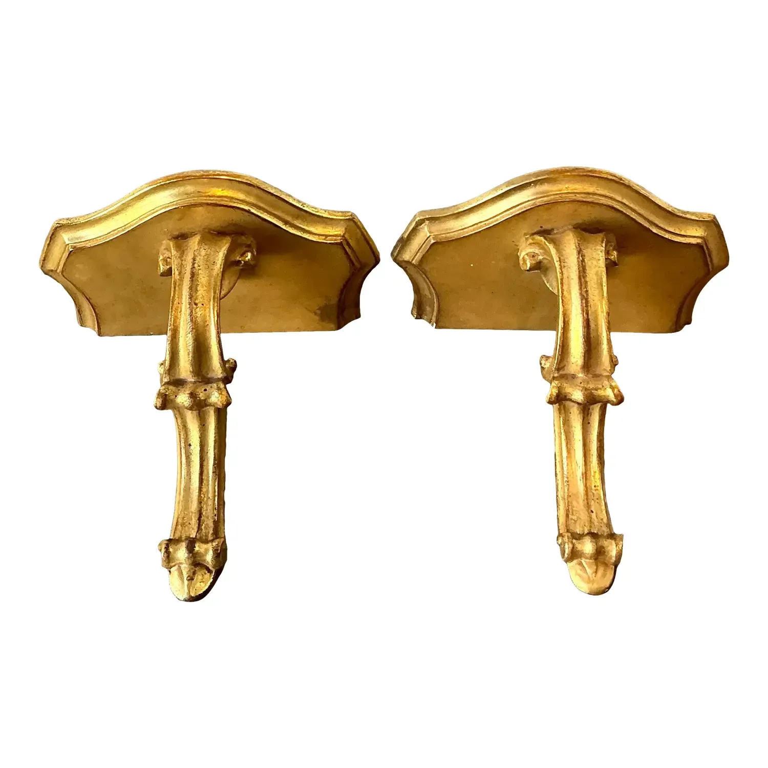 Vintage Gilt Tipped Wall Brackets - A Pair