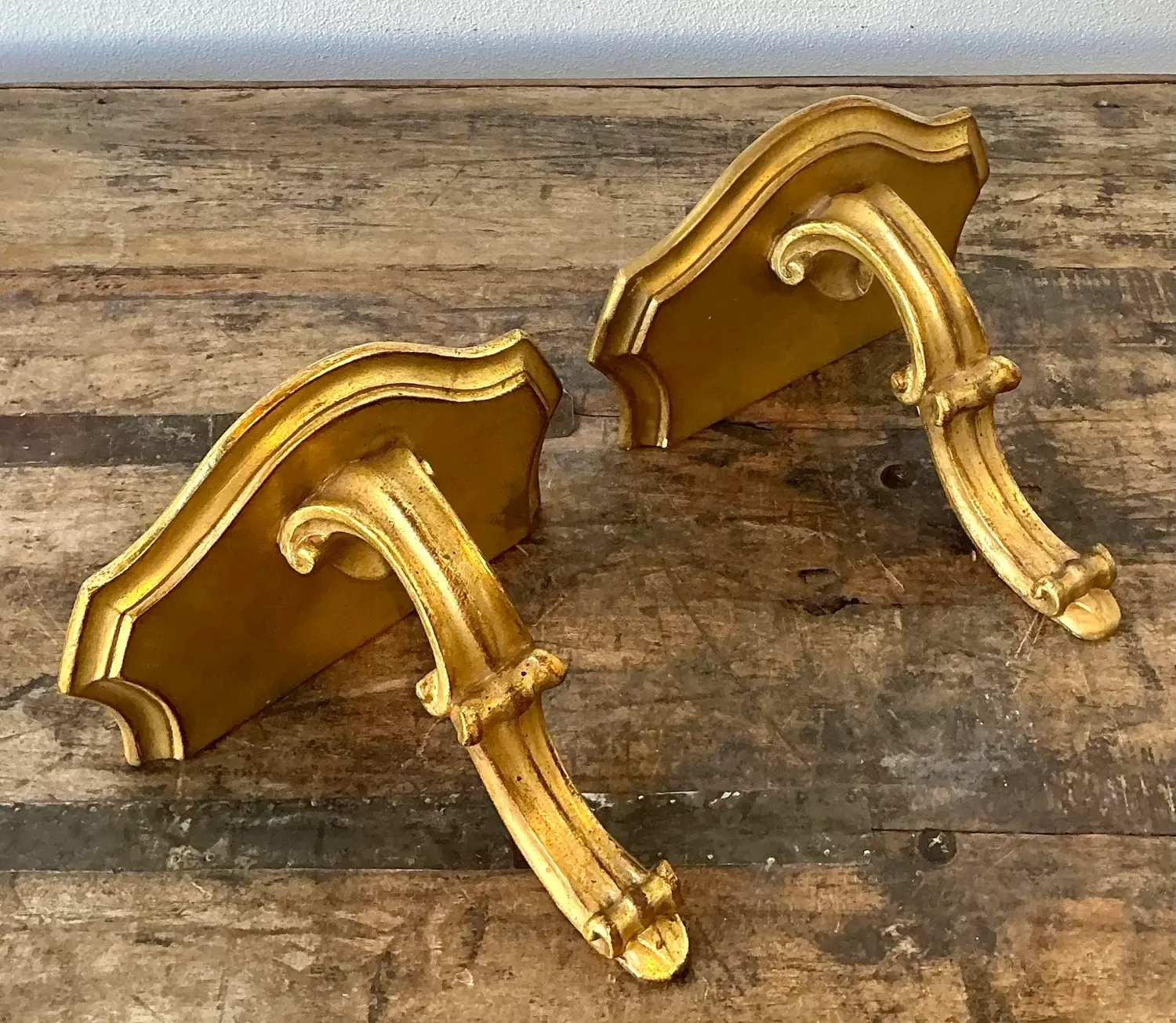 Vintage Gilt Tipped Wall Brackets - A Pair — additional photo 4