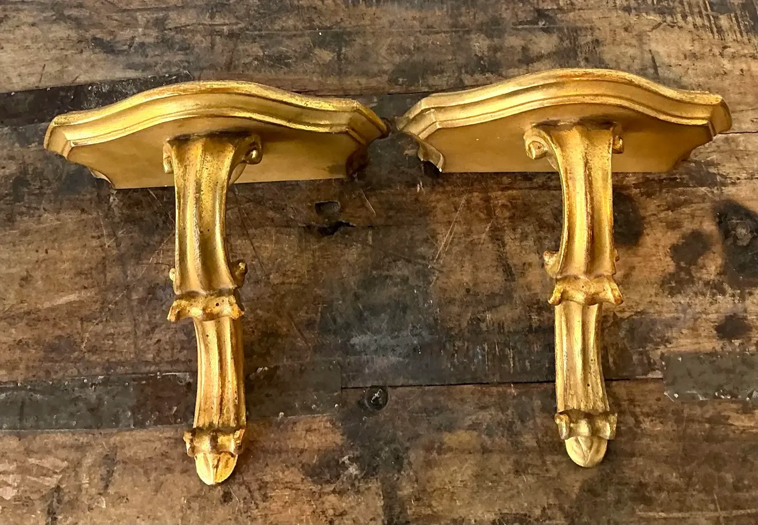 Vintage Gilt Tipped Wall Brackets - A Pair — additional photo 8