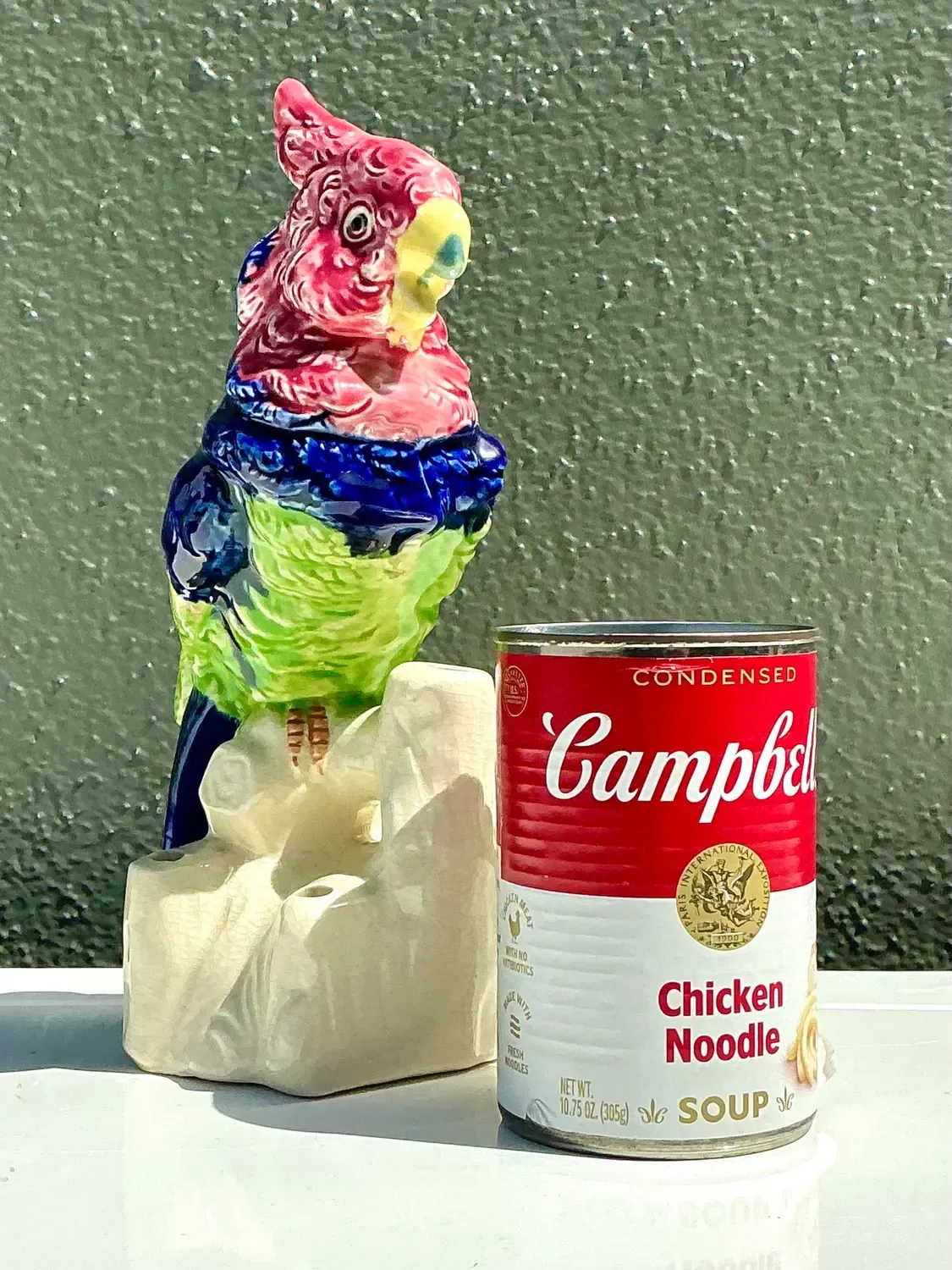 Vintage Glazed Ceramic Bird With Flower Frog — additional photo 7