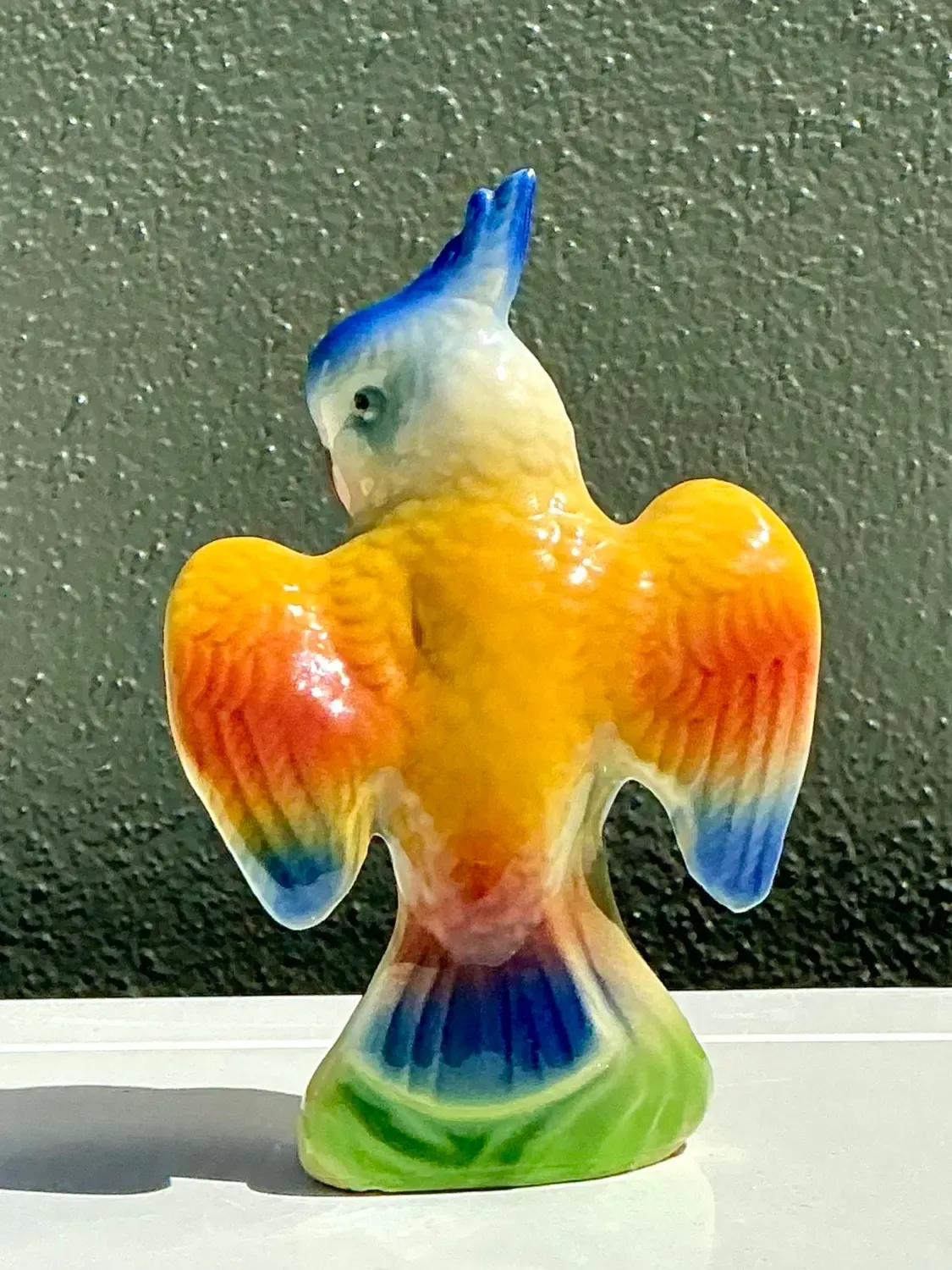 Vintage Glazed Ceramic Cockatoo — additional photo 4