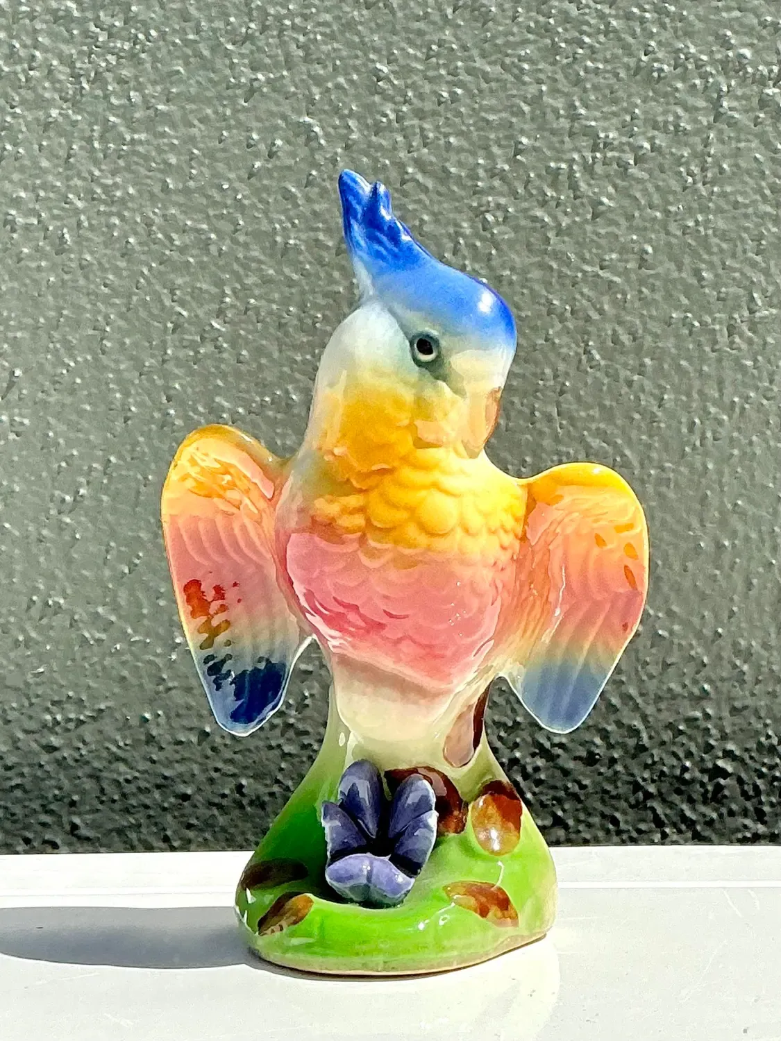 Vintage Glazed Ceramic Cockatoo — additional photo 6