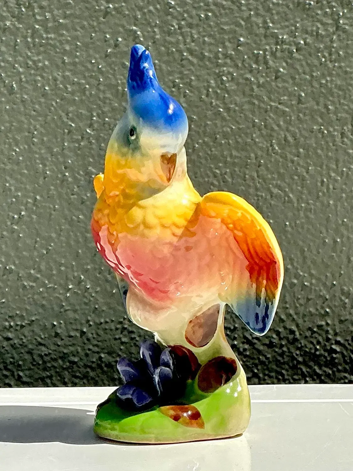 Vintage Glazed Ceramic Cockatoo — additional photo 7