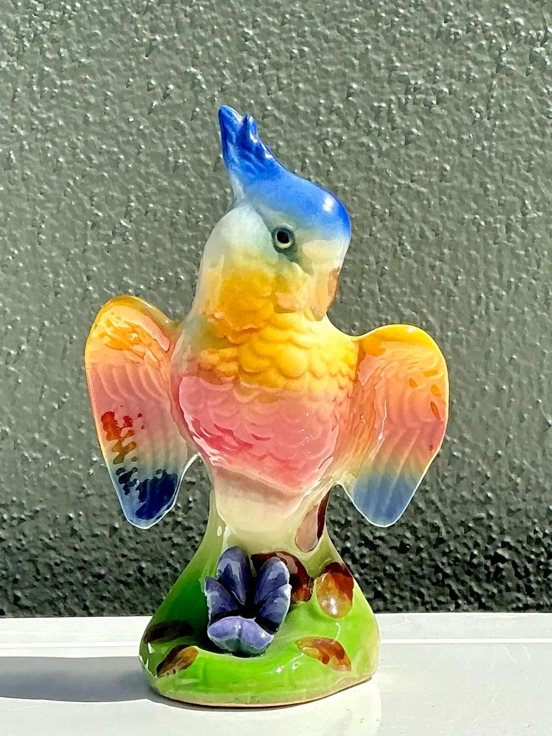 Vintage Glazed Ceramic Cockatoo — additional photo 8