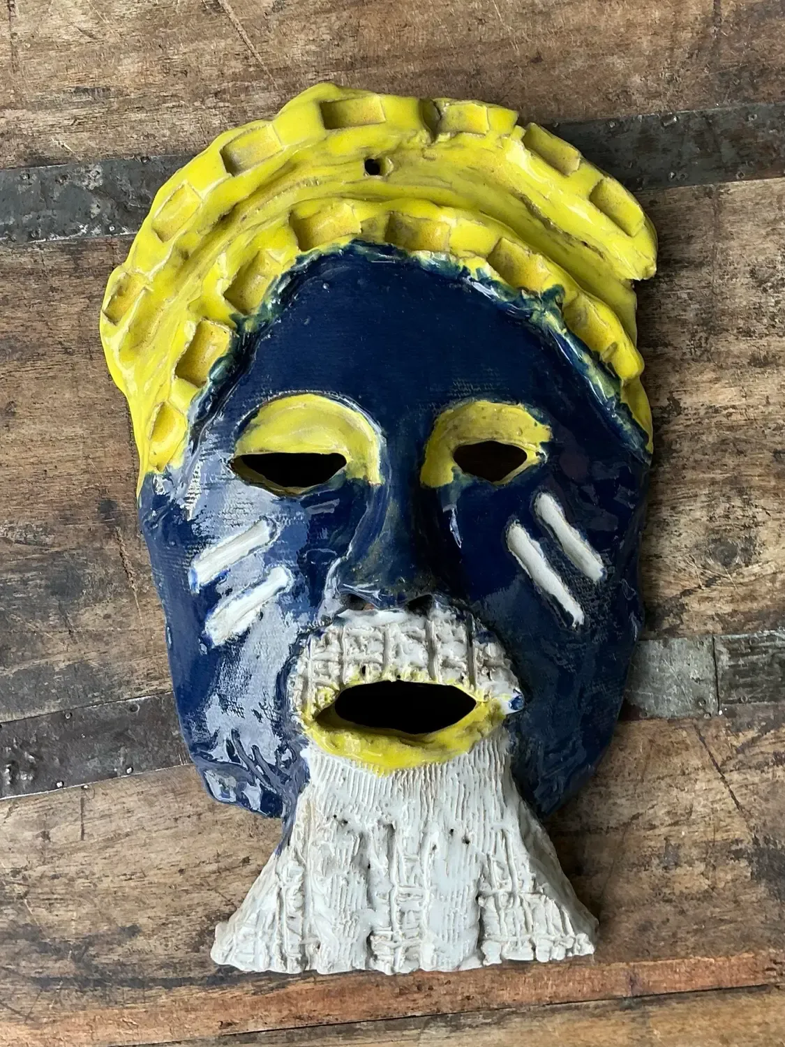 Vintage Glazed Ceramic Face Mask — additional photo 1