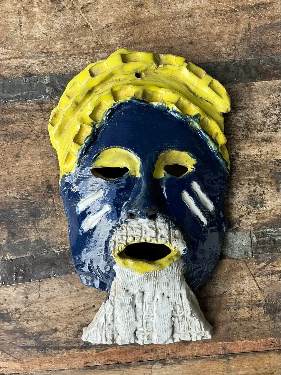 Vintage Glazed Ceramic Face Mask — additional photo 3