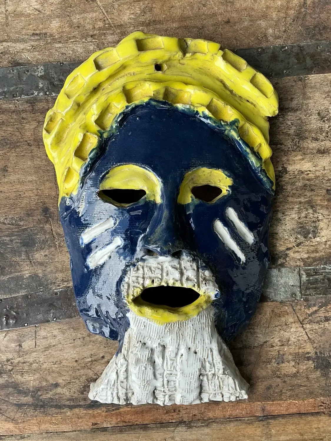 Vintage Glazed Ceramic Face Mask — additional photo 4