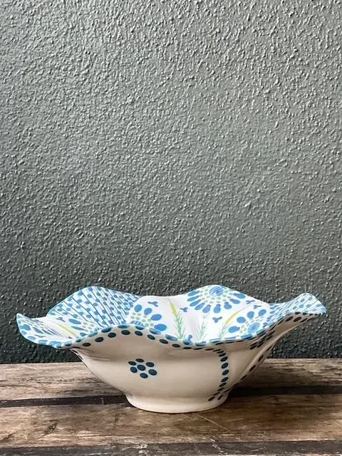 Vintage Glazed Ceramic Hand Painted Bowl — additional photo 3