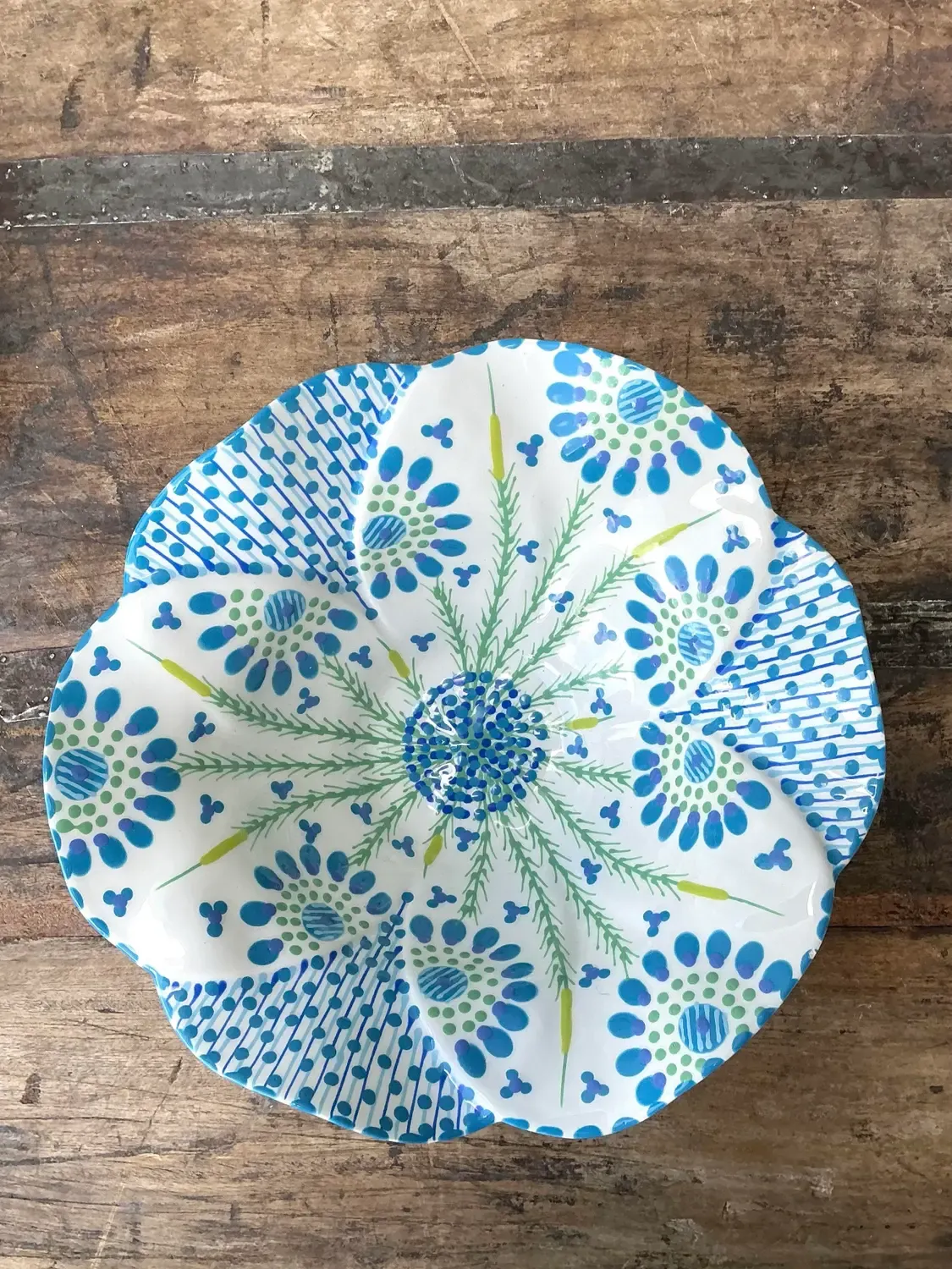 Vintage Glazed Ceramic Hand Painted Bowl — additional photo 4