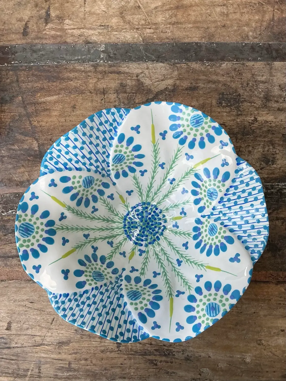 Vintage Glazed Ceramic Hand Painted Bowl — additional photo 7