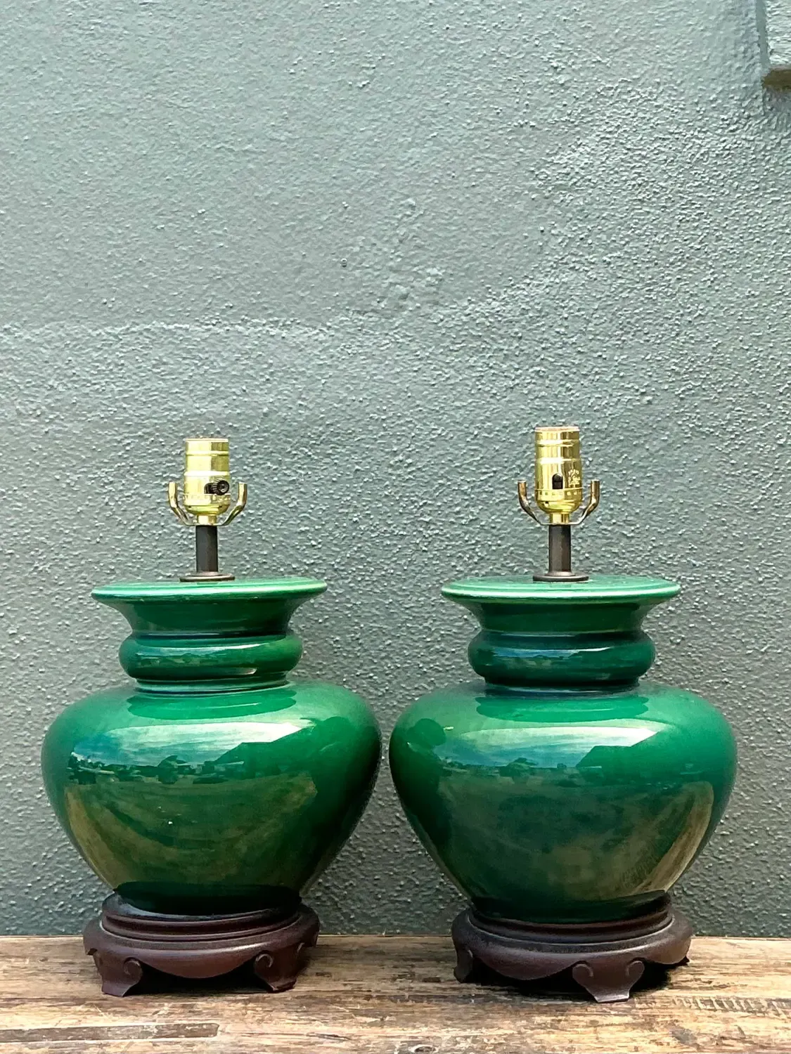 Vintage Glazed Ceramic Lamps - A Pair — additional photo 5