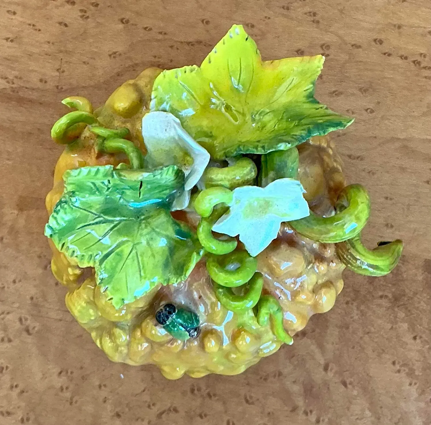 Vintage Glazed Ceramic Lemon With Blossom — additional photo 2