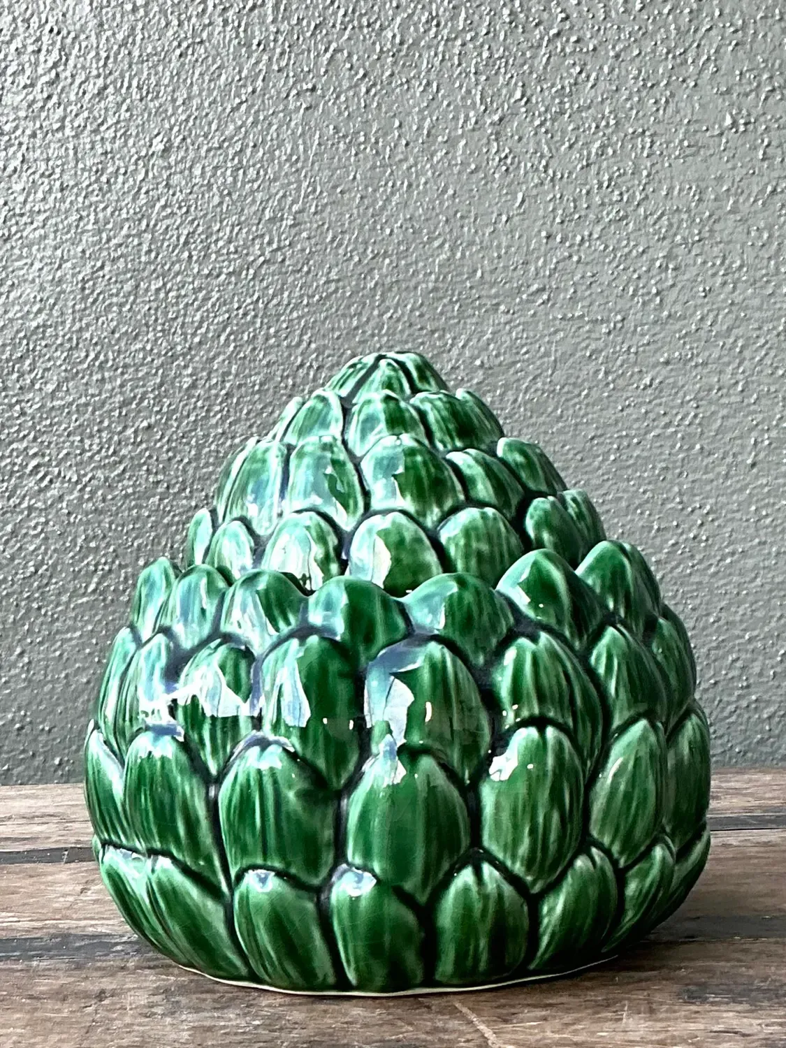 Vintage Glazed Ceramic Lidded Artichoke