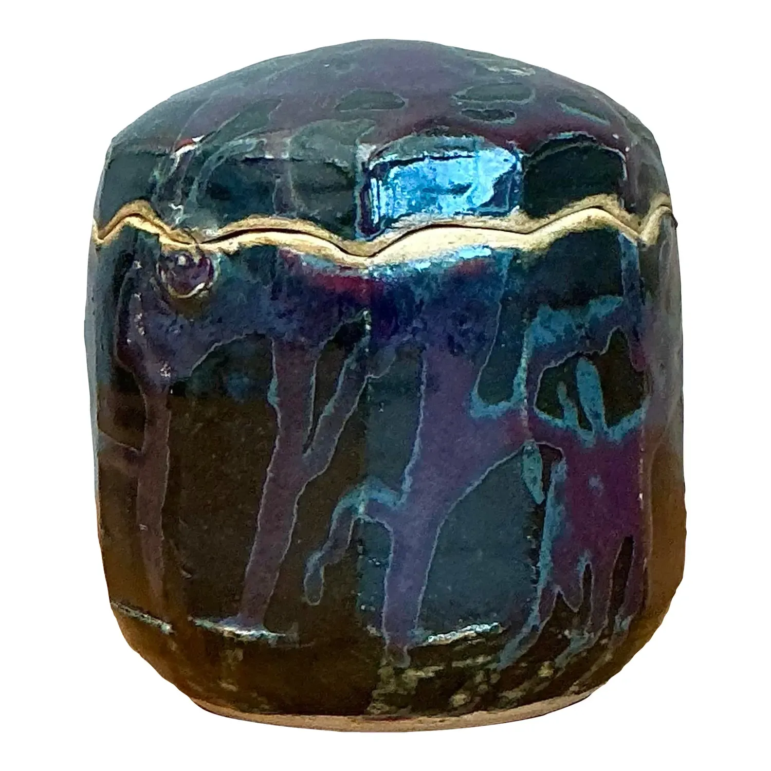 Vintage Glazed Ceramic Lidded Jar — additional photo 1