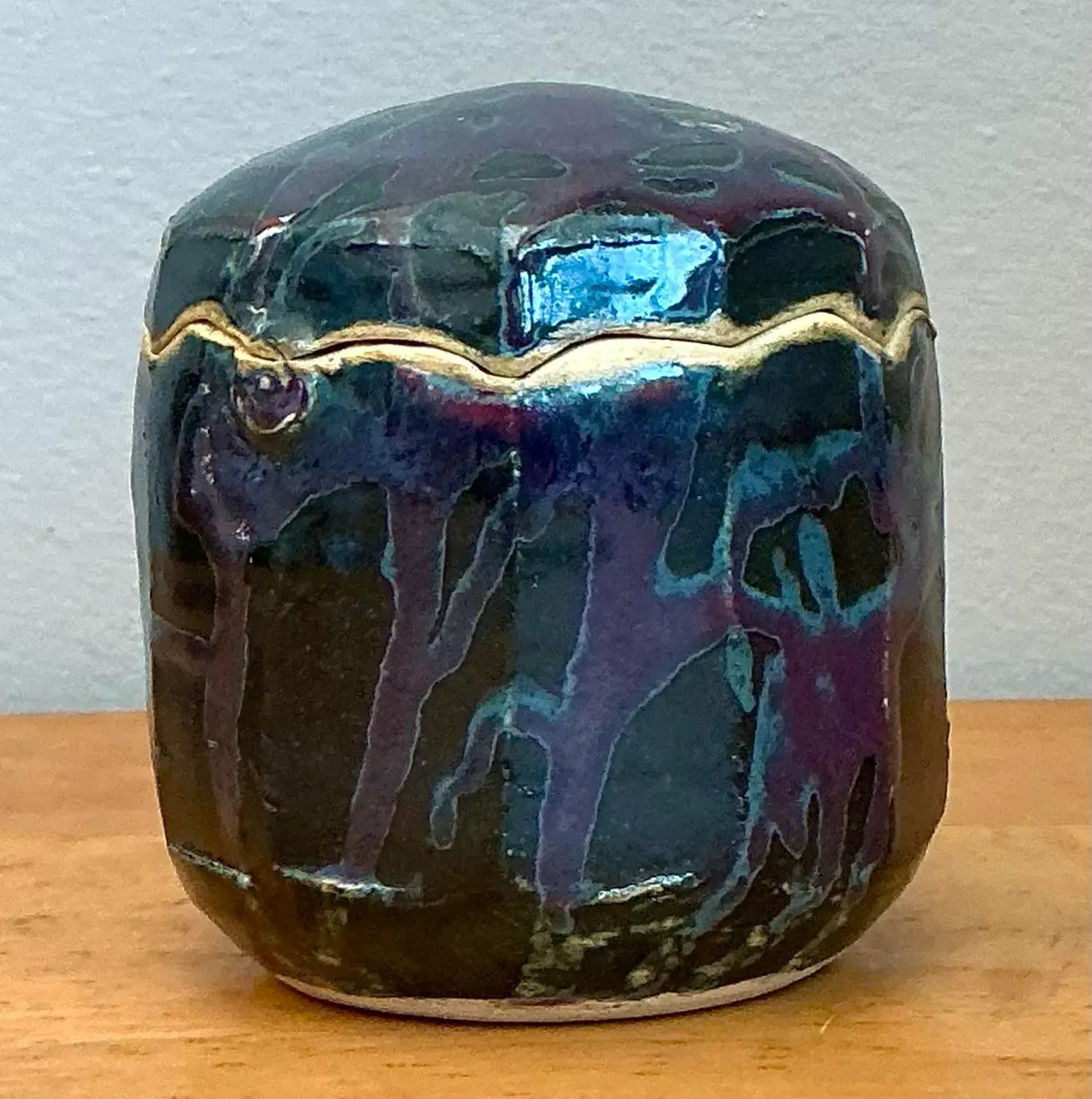 Vintage Glazed Ceramic Lidded Jar — additional photo 5