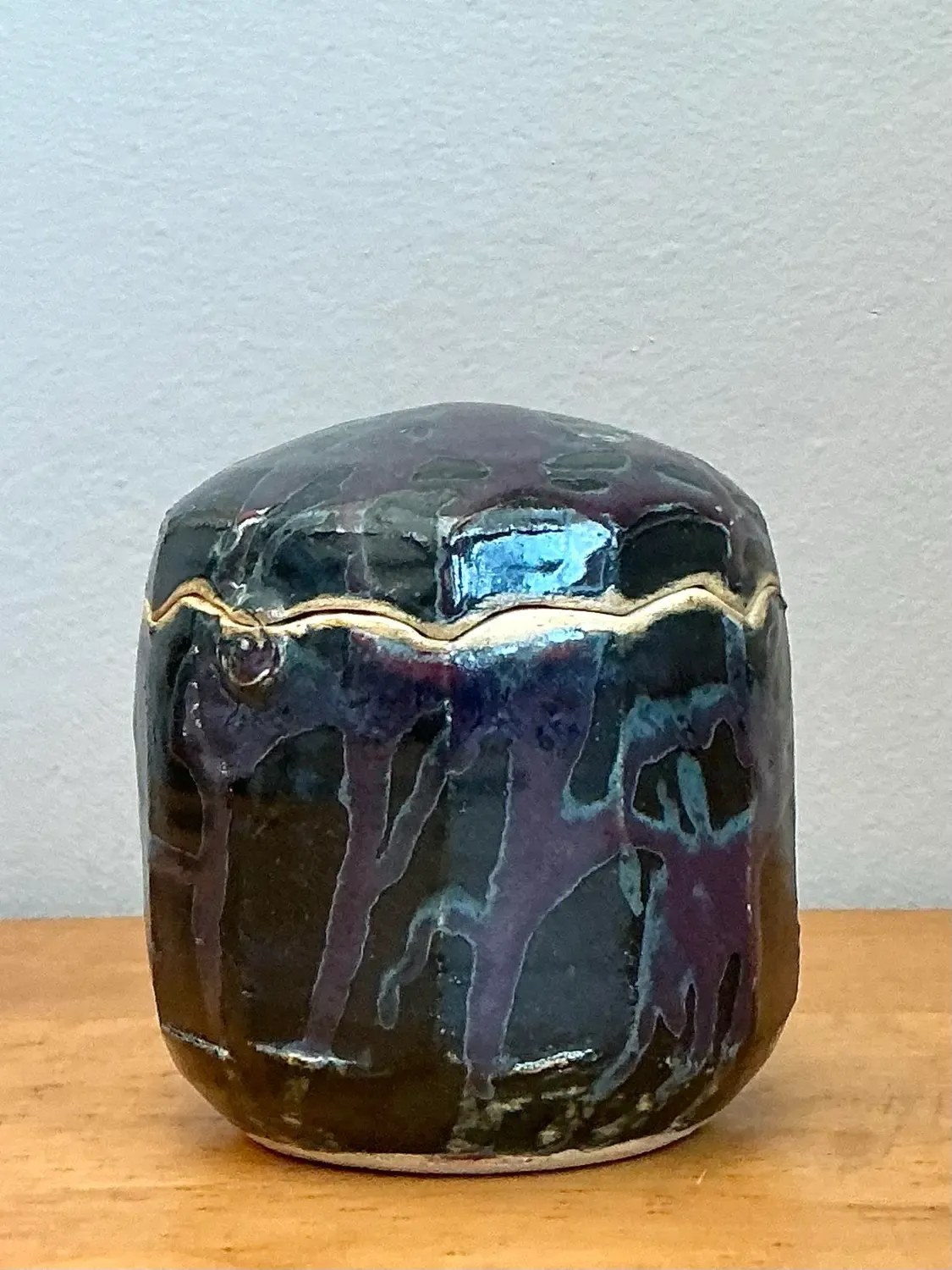 Vintage Glazed Ceramic Lidded Jar — additional photo 6