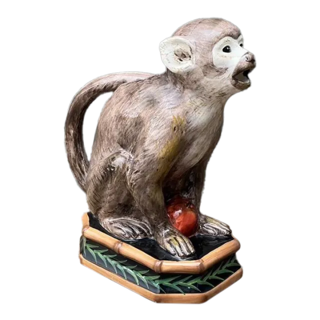 Vintage Glazed Ceramic Monkey Pitcher — additional photo 6