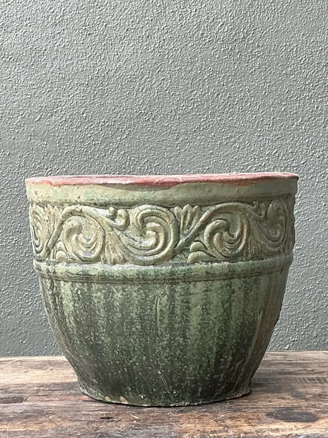 Vintage Glazed Ceramic Planter — additional photo 2