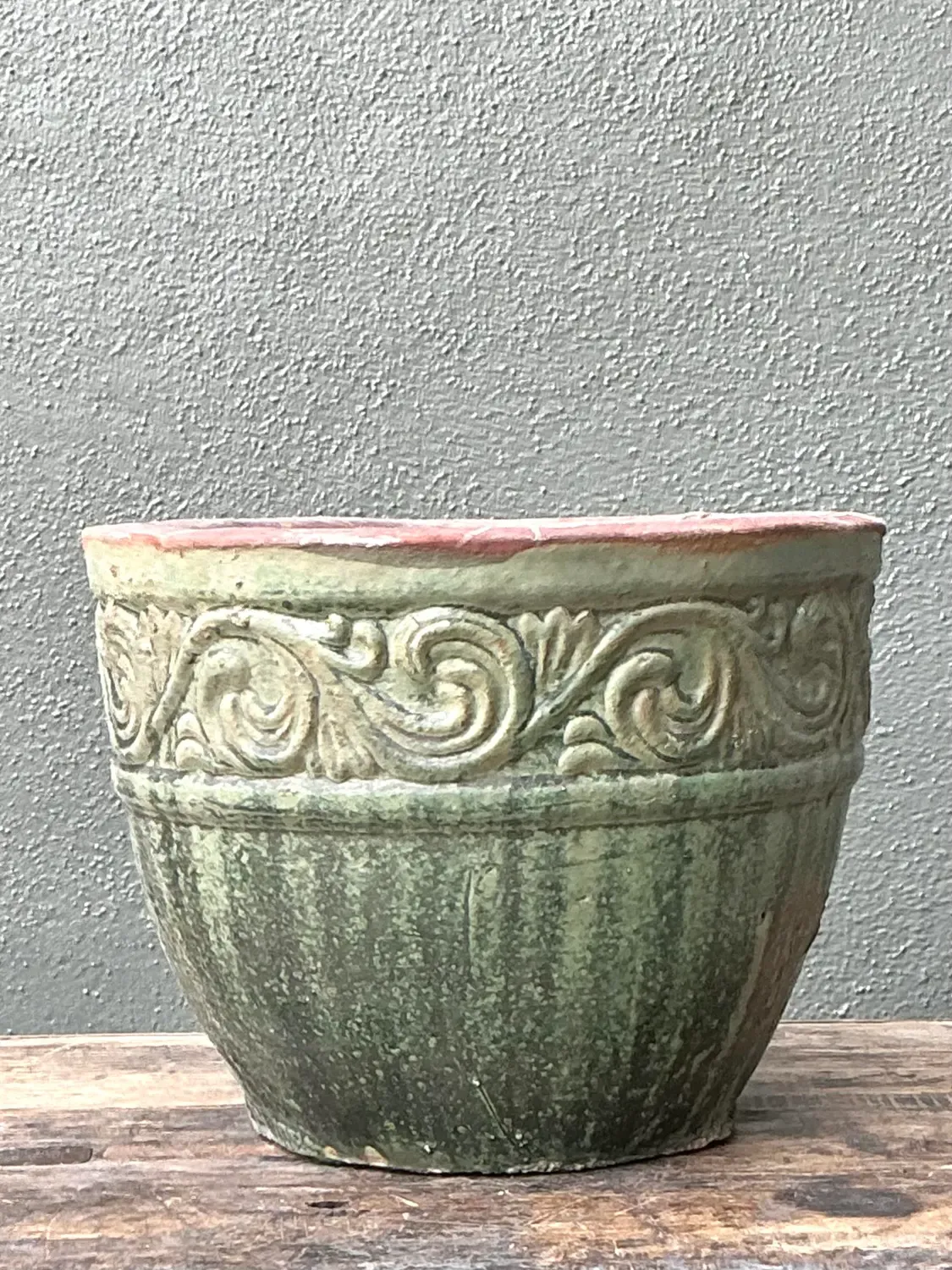Vintage Glazed Ceramic Planter — additional photo 3