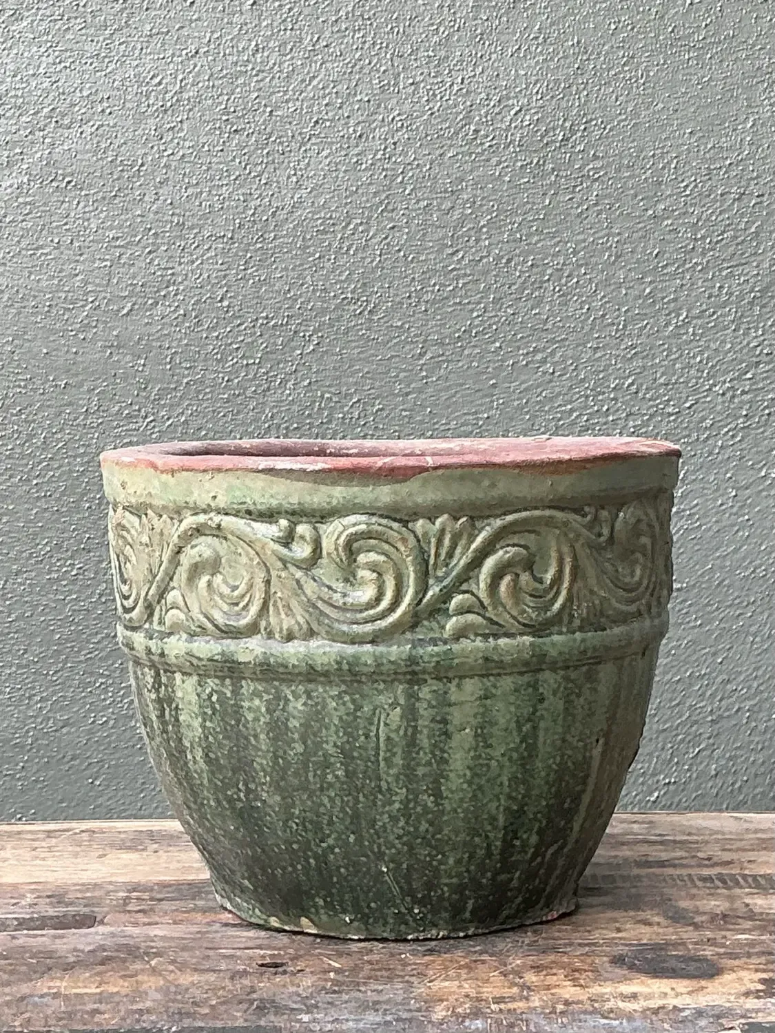 Vintage Glazed Ceramic Planter — additional photo 4