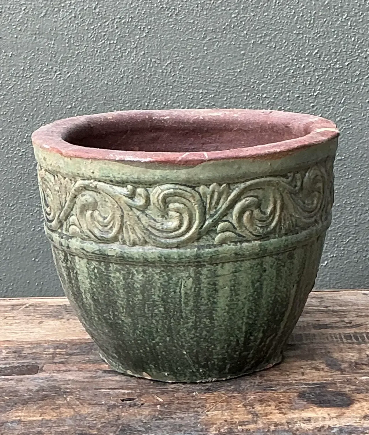 Vintage Glazed Ceramic Planter — additional photo 5