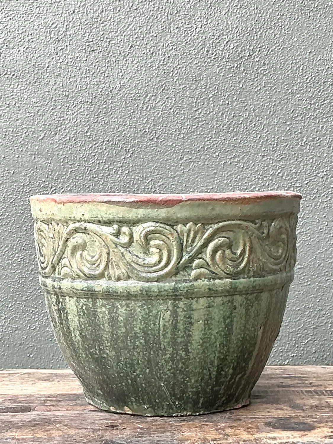 Vintage Glazed Ceramic Planter — additional photo 6