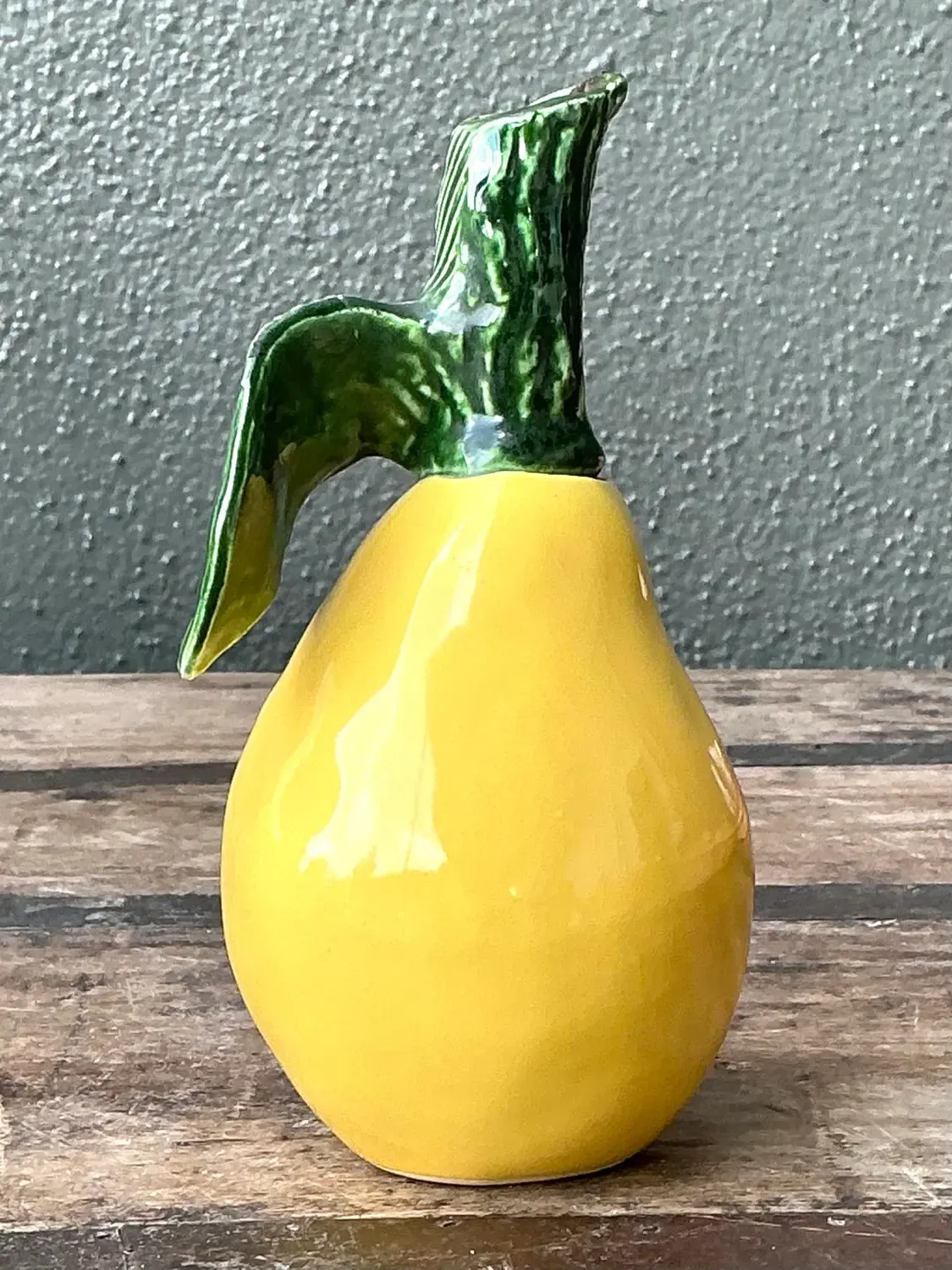 Vintage Glazed Ceramic Small Pitcher — additional photo 2