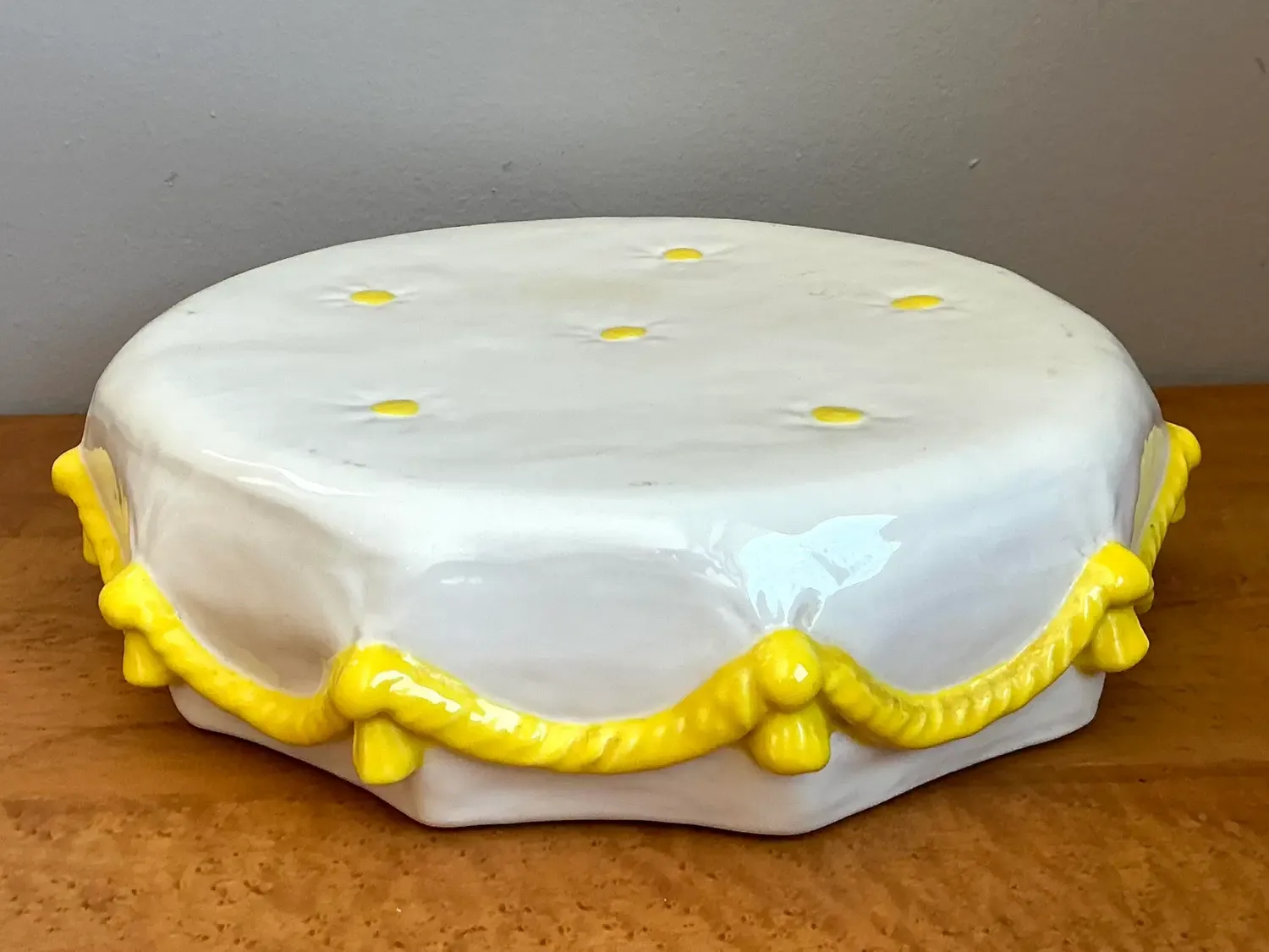 Vintage Glazed Ceramic Tufted Cushion — additional photo 5