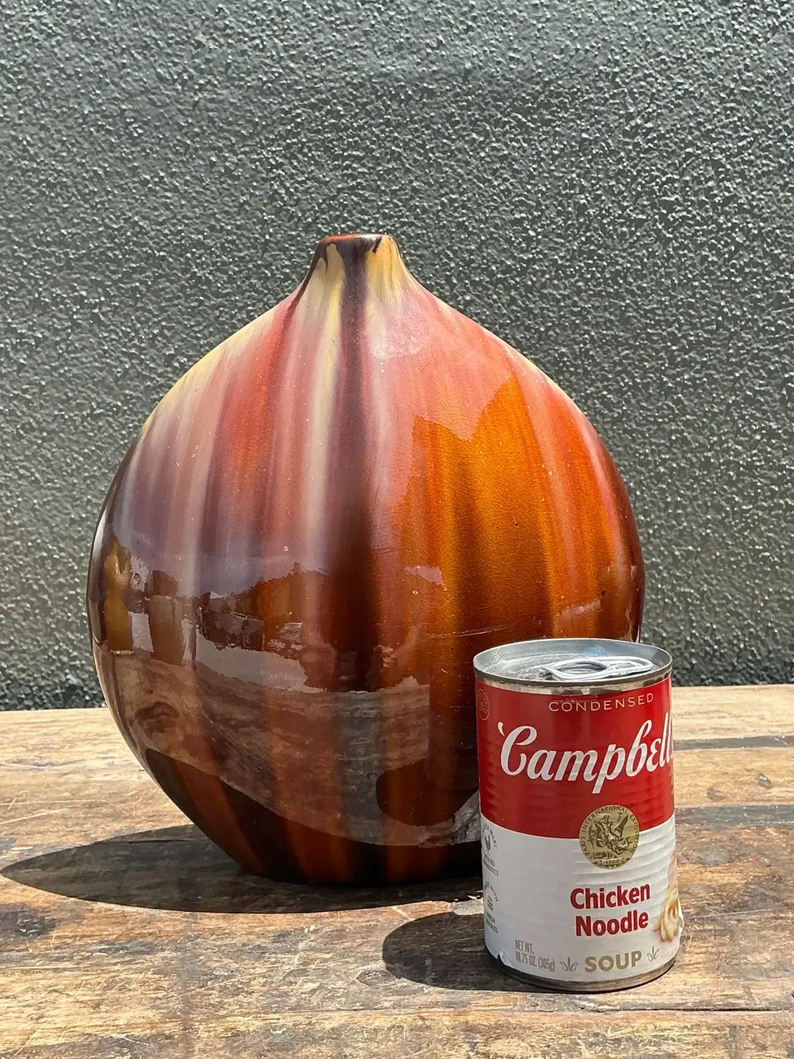 Vintage Glazed Ceramic Vase - Ceramic, 8.75W x 10H — additional photo 2