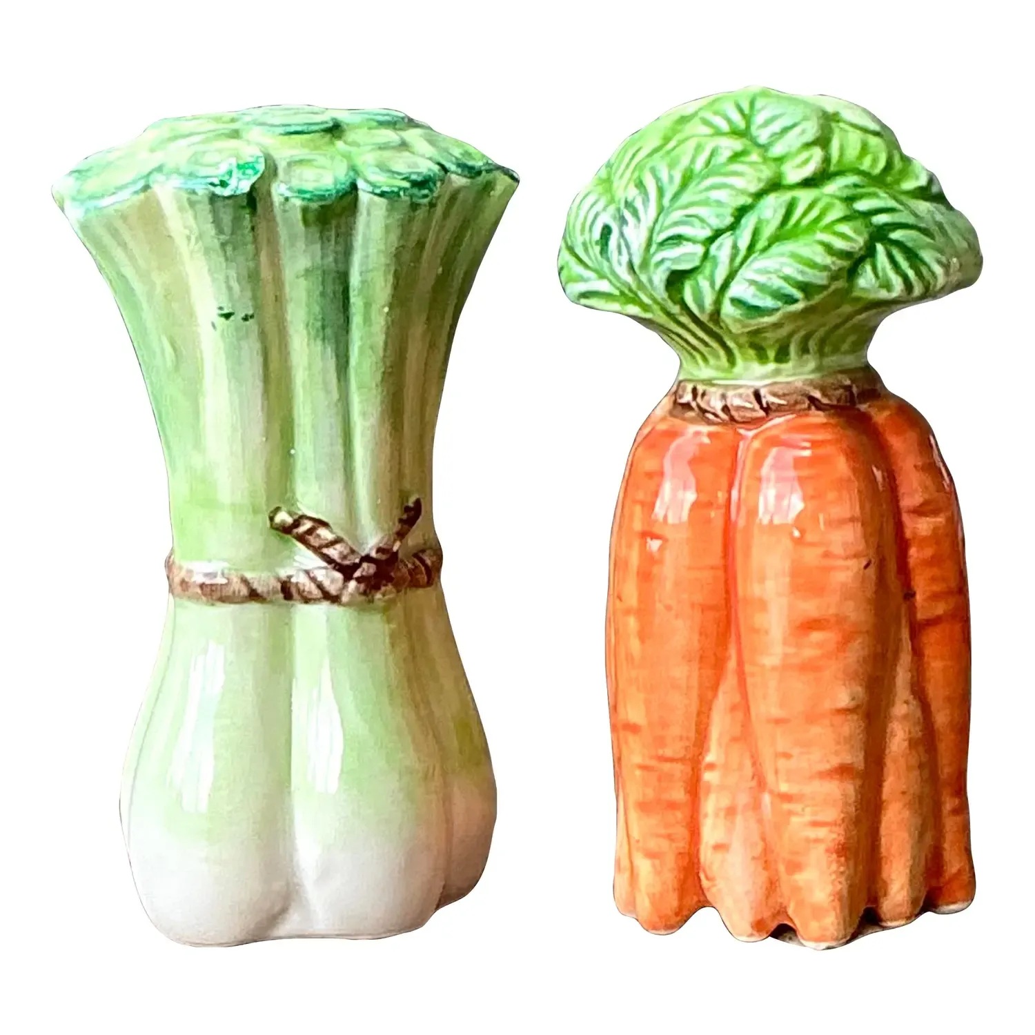 Vintage Glazed Ceramic Vegetables Salt and Pepper Shakers - Set of 2 — additional photo 1