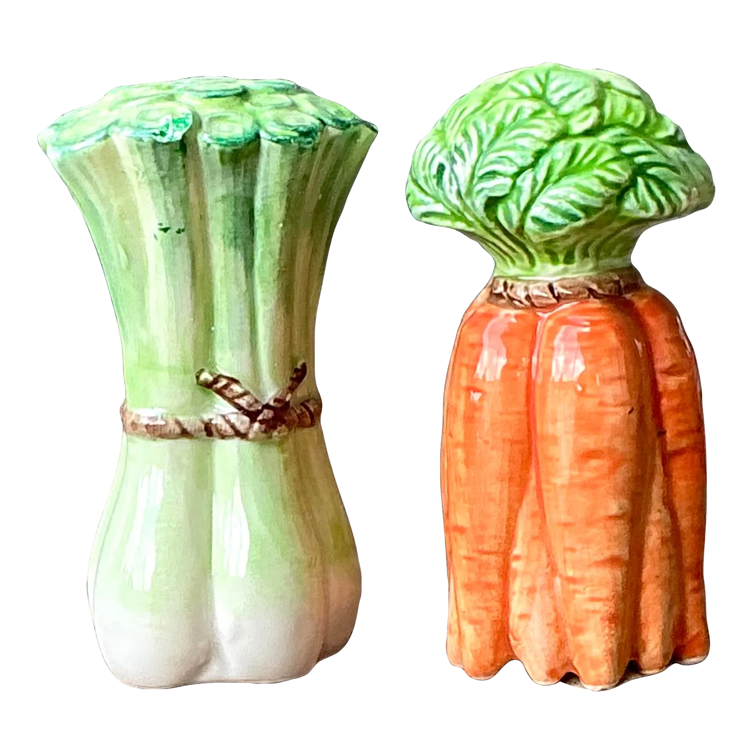 Vintage Glazed Ceramic Vegetables Salt and Pepper Shakers - Set of 2 — additional photo 2