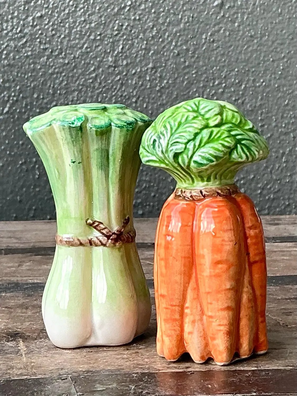 Vintage Glazed Ceramic Vegetables Salt and Pepper Shakers - Set of 2 — additional photo 5