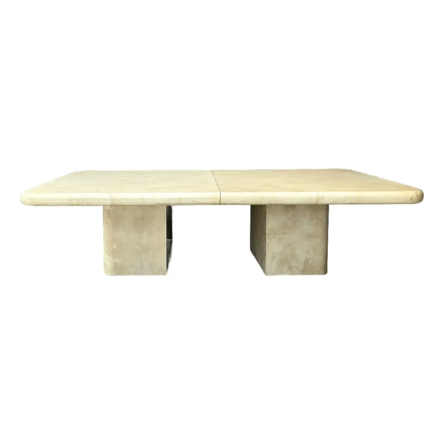 Vintage Goatskin Extendable Dining Table